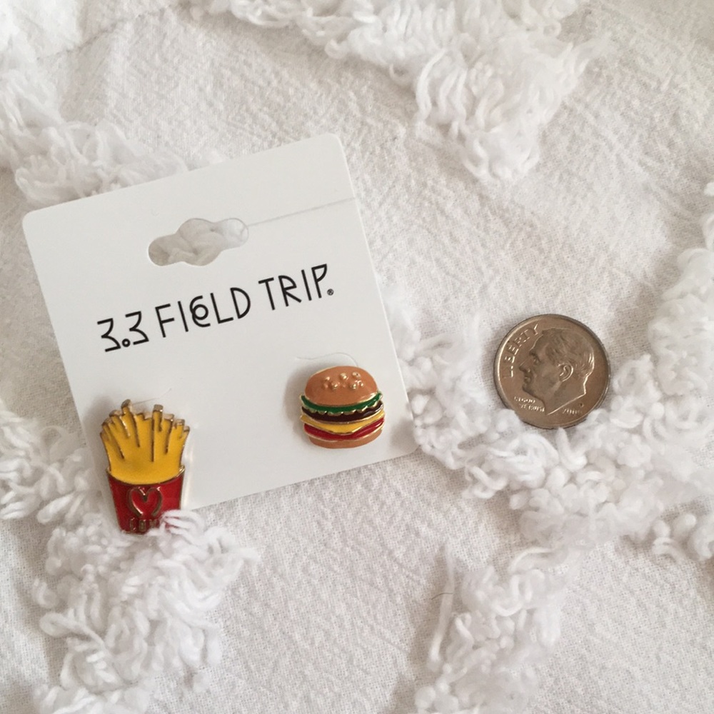 Burger & Fries Stud Earrings - Picture 3 of 3